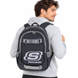 Mochila Skechers Polyester Plomo 70404.22 con Porta Laptop