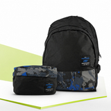 Pack Día del Padre Skechers | Mochila Polyet Plomo 70705.39 + Canguro Blue 70703.39