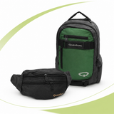 Pack Día del Padre Quechua | Mochila QC-14207 Verde/Fucsia + Canguro QC-14101 Negro