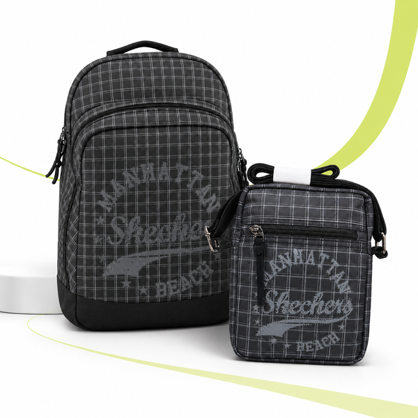 Pack Día del Padre Skechers Negro | Mochila Backpack 72801.06 + Minibolso Utility Bag 72803.06