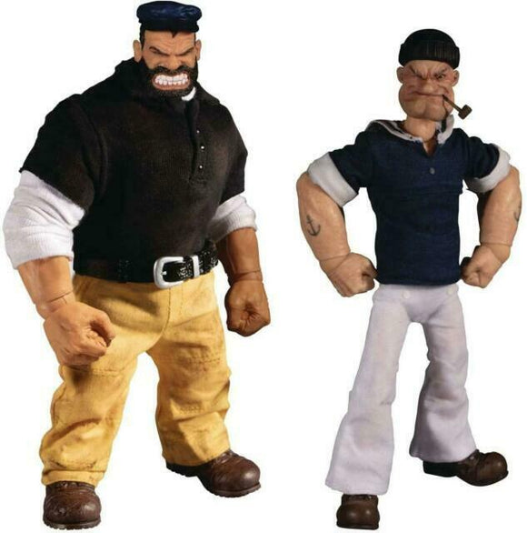 FIGURA POPEYE Y PLUTO PVC SET X 2 1-12 MEZCO 76471