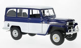 AUTO WILLYS JEEP STATION WAGON 1955 1:18 BORGOÑA Y AZUL MARINO LUCKY DIECAST   LD-92858
