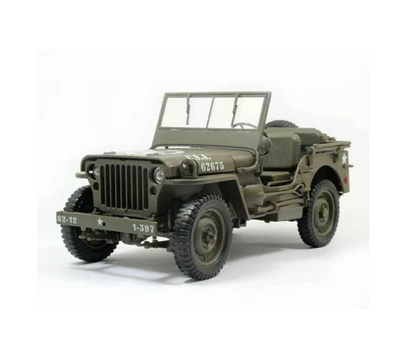 AUTO JEEP WILLYS CONVERTIBLE 1941 1:18 VERDE MILITAR WELLY WL-18055W