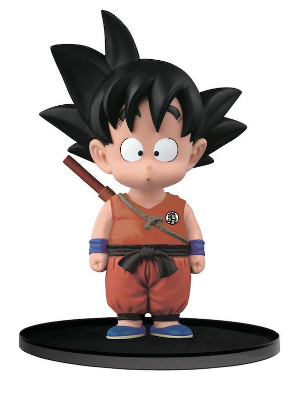 “Adorno de Goku niño sobre base negra – edición coleccionable Bandai.”