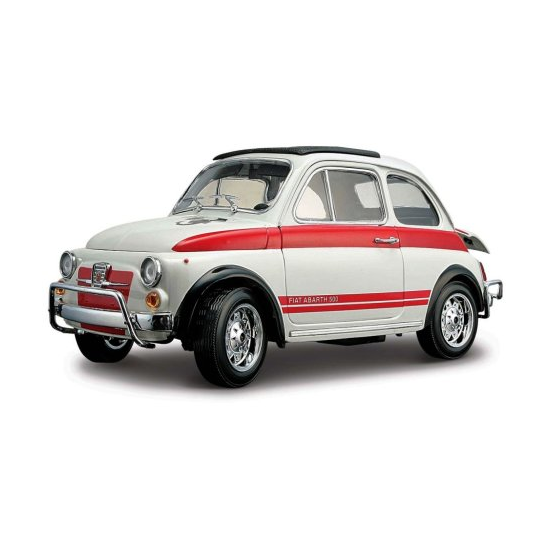 AUTO 1:18 FIAT 500 ABARTH blan/roj 18-12059 BBURAGO - Adhek Perú