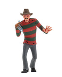"Figura Freddy Krueger ambientada con fondo de Pesadilla en Elm Street ".