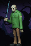 "Detalle de la figura Jason Voorhees mostrando el machete y su diseño caricaturesco."