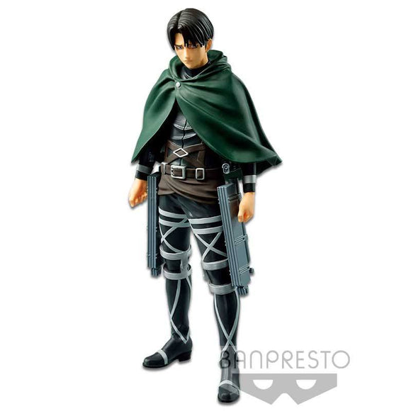 “Figura de Levi con base para exhibición – Banpresto Bandai.”