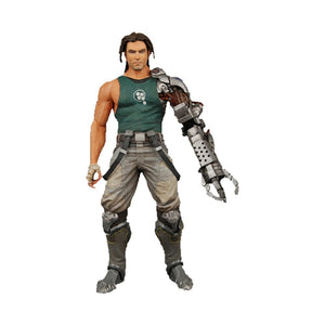 "Figura Bionic Comando Spencer con su brazo biónico extendido y pistola desmontable, lista para la acción".