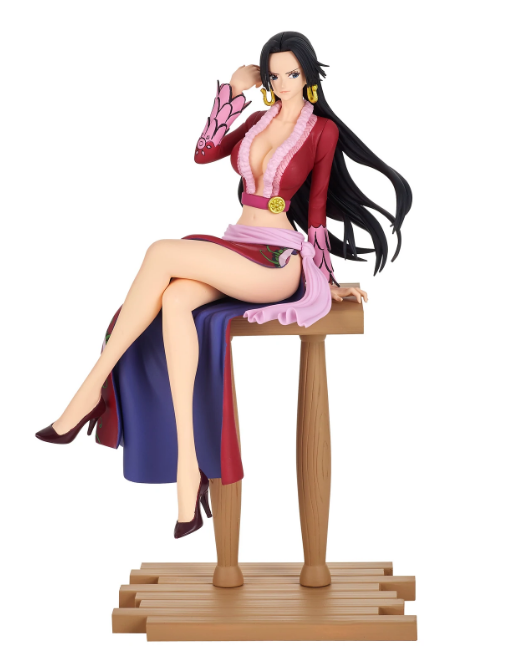 Figura de Boa Hancock Grandline Journey de One Piece sentada elegantemente.