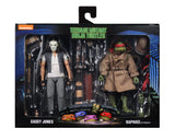  "Set de figuras Casey Jones y Rafael con accesorios en su empaque original NECA."