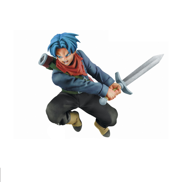 “Figura de Trunks Soul x Soul en pose de ataque con espada.”