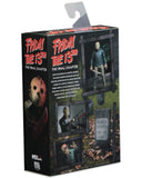 "Figura de acción Jason Voorhees de Friday the 13th: The Final Chapter de 7 pulgadas en su empaque original de NECA."