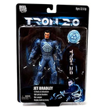 "Figura de acción Jet Bradley de Tron 2 en su empaque original de NECA, mostrando el diseño detallado del personaje".