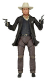 "Detalle de la figura Lone Ranger Unmasked mostrando su sombrero removible y pistolas."
