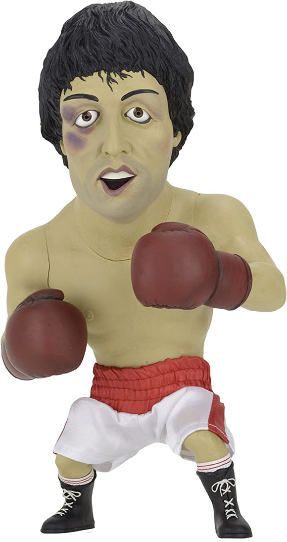 “Figura Rocky Puppet estilo caricatura con guantes y short rojo.”