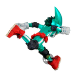  “Figura de Midoriya con soporte en pose de acción aérea.”