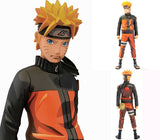 “Naruto Uzumaki con traje naranja y banda ninja, figura Bandai.”