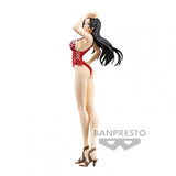 “Figura Boa Hancock Grandline Girls On Vacation Bandai en pose veraniega.”