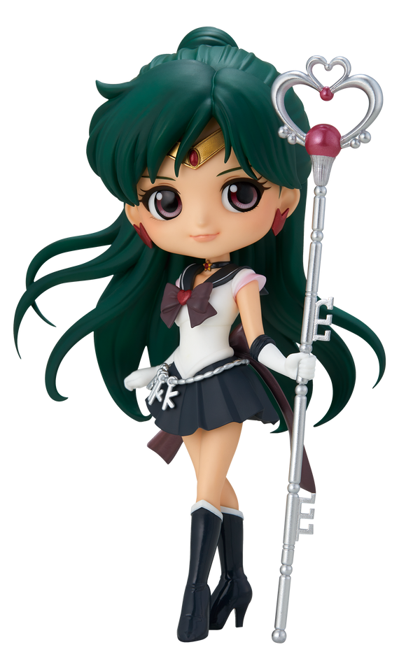 “Primer plano de Sailor Pluto versión chibi Q Posket de 14 cm Bandai.”