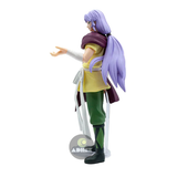 “Vista lateral de la figura Aries Mu Saint Seiya Bandai.”