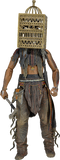 "Figura Tonto Lone Ranger de NECA con vista cercana, destacando su vestimenta tribal y detalles auténticos."