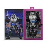 "Figura de acción Chrome Dome de Tortugas Ninja de 7 pulgadas en su empaque original de NECA."