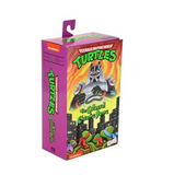 "Figura de acción Chrome Dome de Tortugas Ninja de 7 pulgadas en su empaque original de NECA."