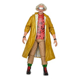 “Figura articulada Doc Brown 2015 con maletín y ropa futurista de NECA.”