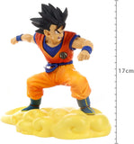 “Figura completa de Son Goku con base de Nube Voladora, vista lateral.”