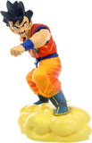 “Figura completa de Son Goku con base de Nube Voladora, vista frontal.”