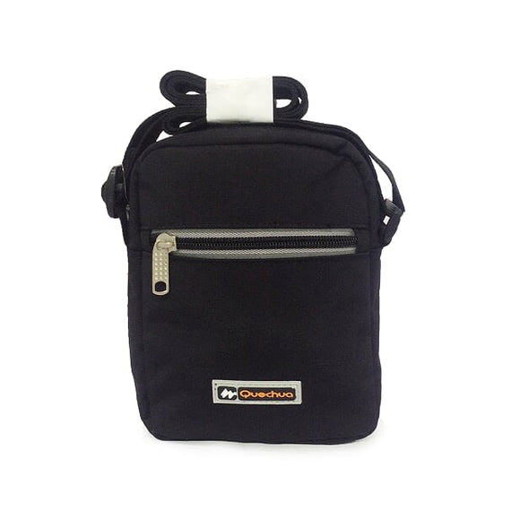 Mini Bolso Quechua 99102.06 Negro con Doble Cierre y Bolsillo Interno