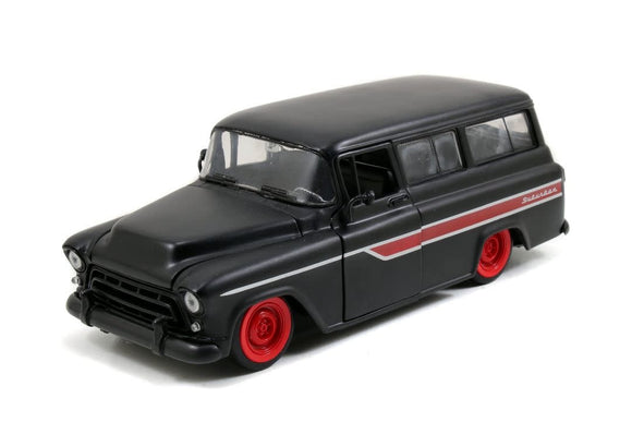 Auto Chevy Suburban 1957 Negro Escala 1:24 Jada Toys JT-97686