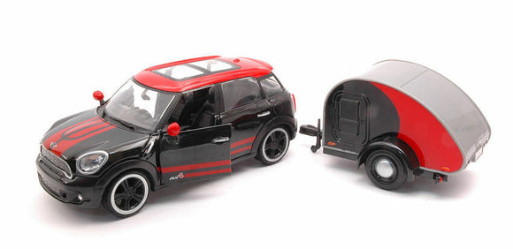 AUTO Mini Cooper S Countryman con Trailer | Escala 1:24 | MotorMax | Código MM-79762