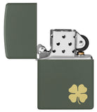 ENCENDEDOR ZIPPO VERDE C/ TREBOL 49796